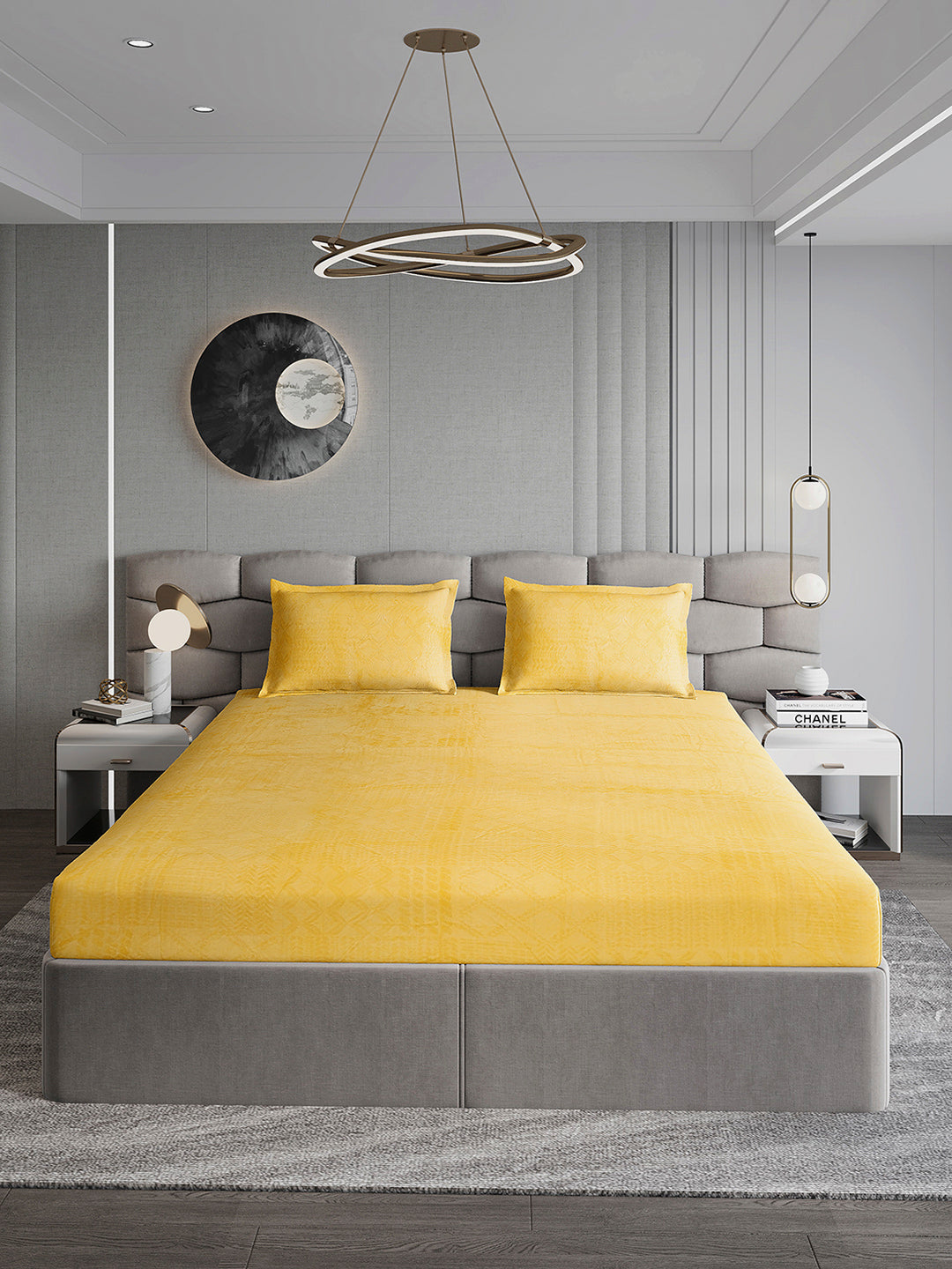 267 GSM 100% Polyester King Bed 1 Bedsheet with 2 Pillow Cover (Master Piece)