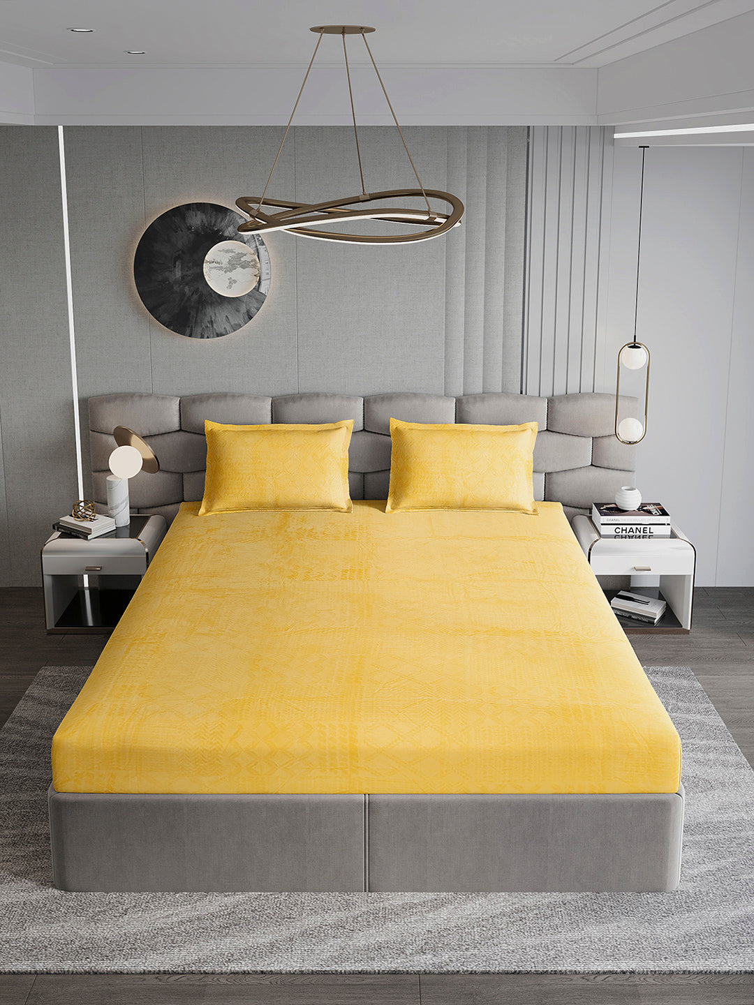 267 GSM 100% Polyester King Bed 1 Bedsheet with 2 Pillow Cover (Master Piece)