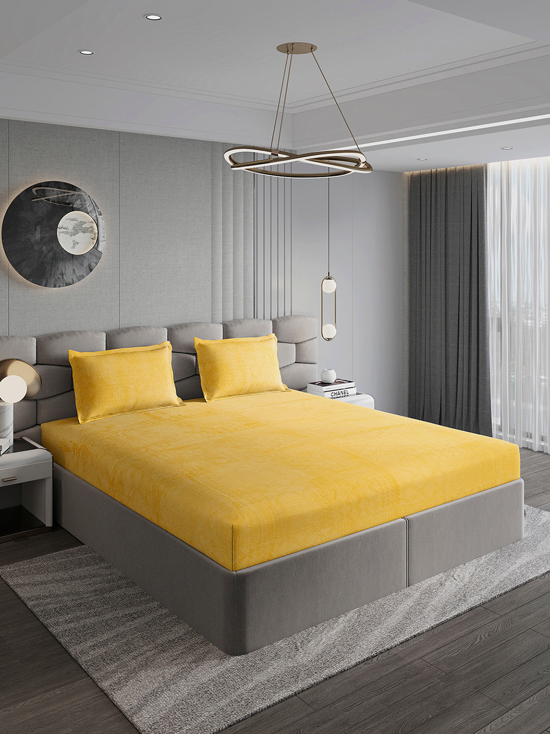 267 GSM 100% Polyester King Bed 1 Bedsheet with 2 Pillow Cover (Master Piece)