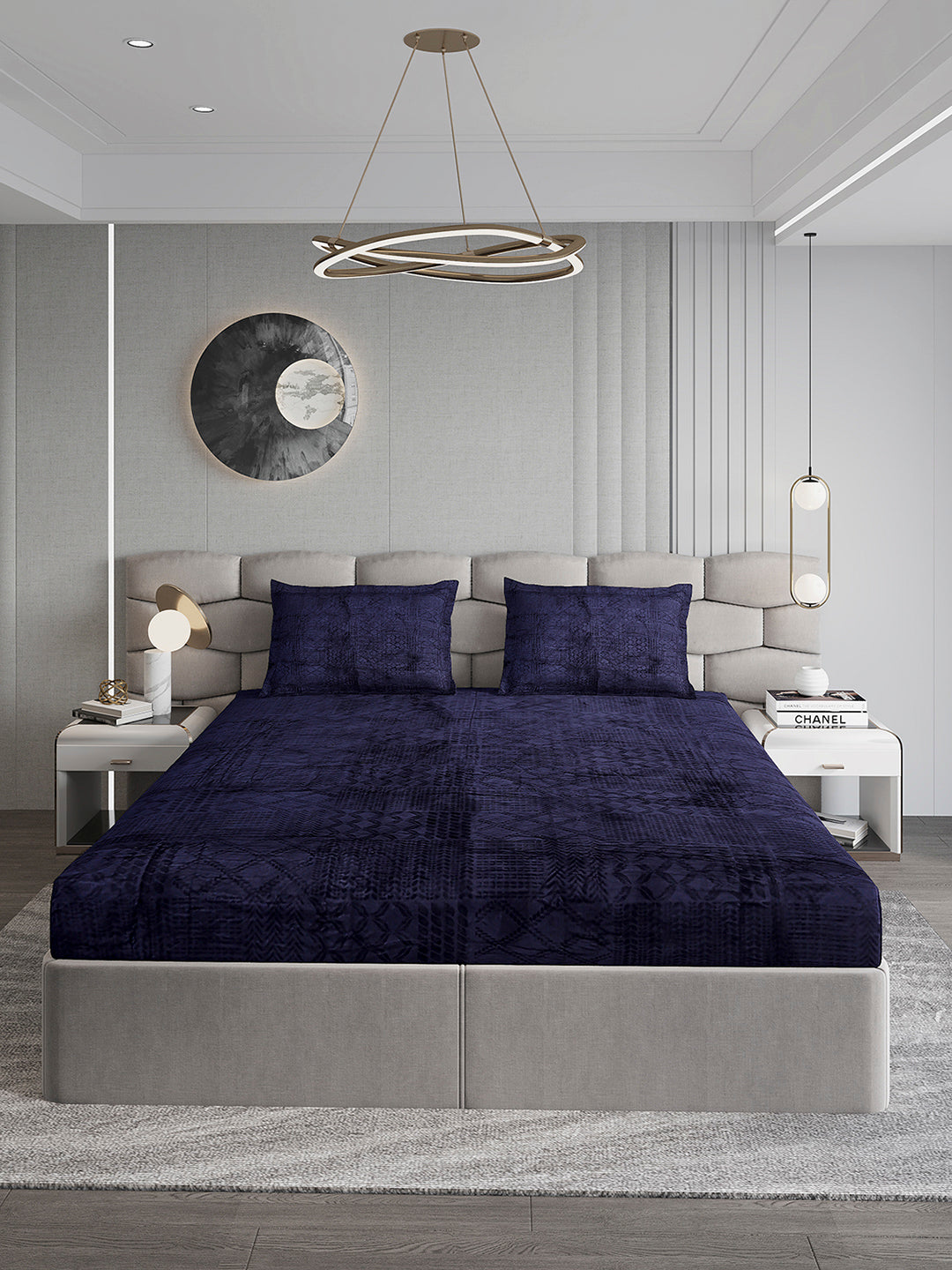 267 GSM 100% Polyester King Bed 1 Bedsheet with 2 Pillow Cover (Master Piece)