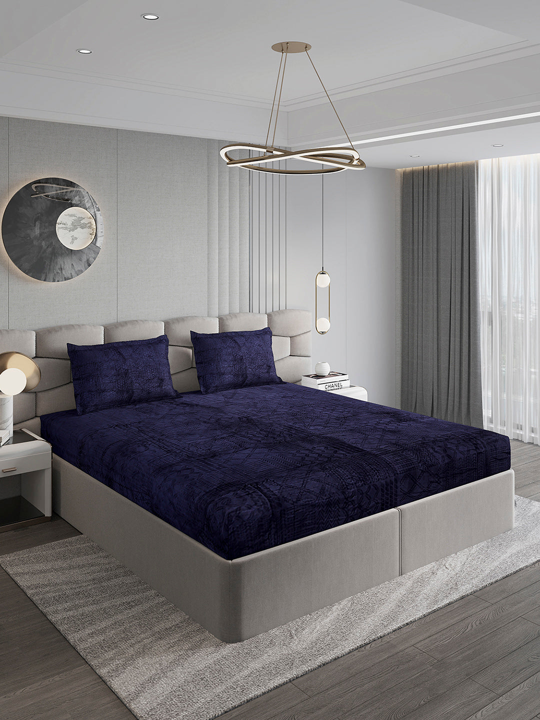 267 GSM 100% Polyester King Bed 1 Bedsheet with 2 Pillow Cover (Master Piece)