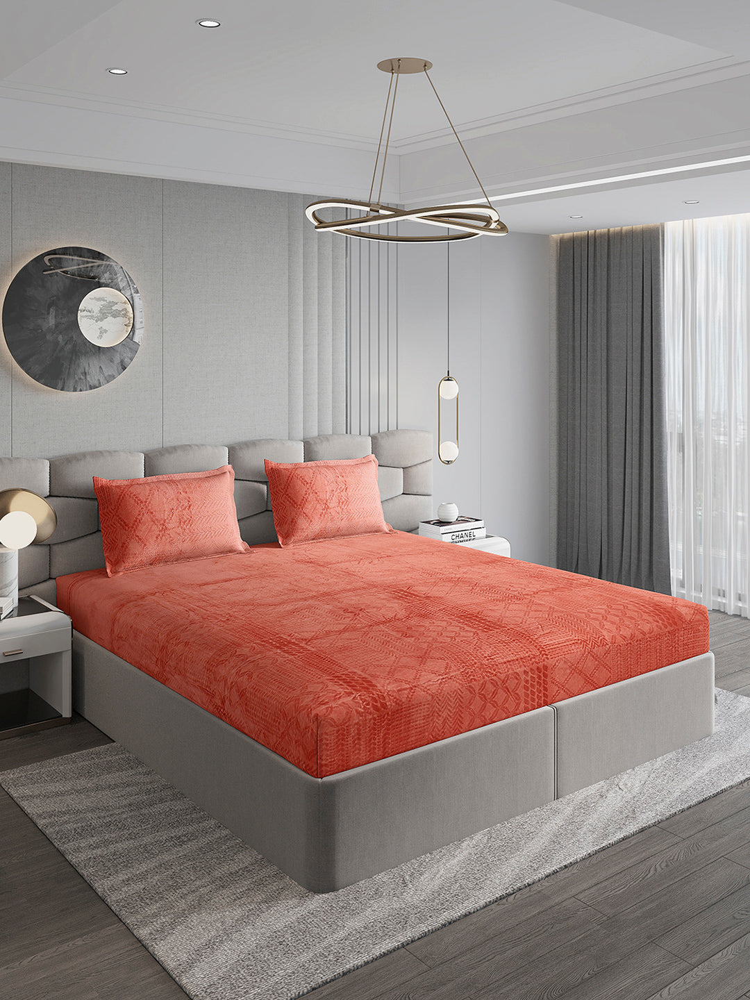 267 GSM 100% Polyester King Bed 1 Bedsheet with 2 Pillow Cover (Master Piece)