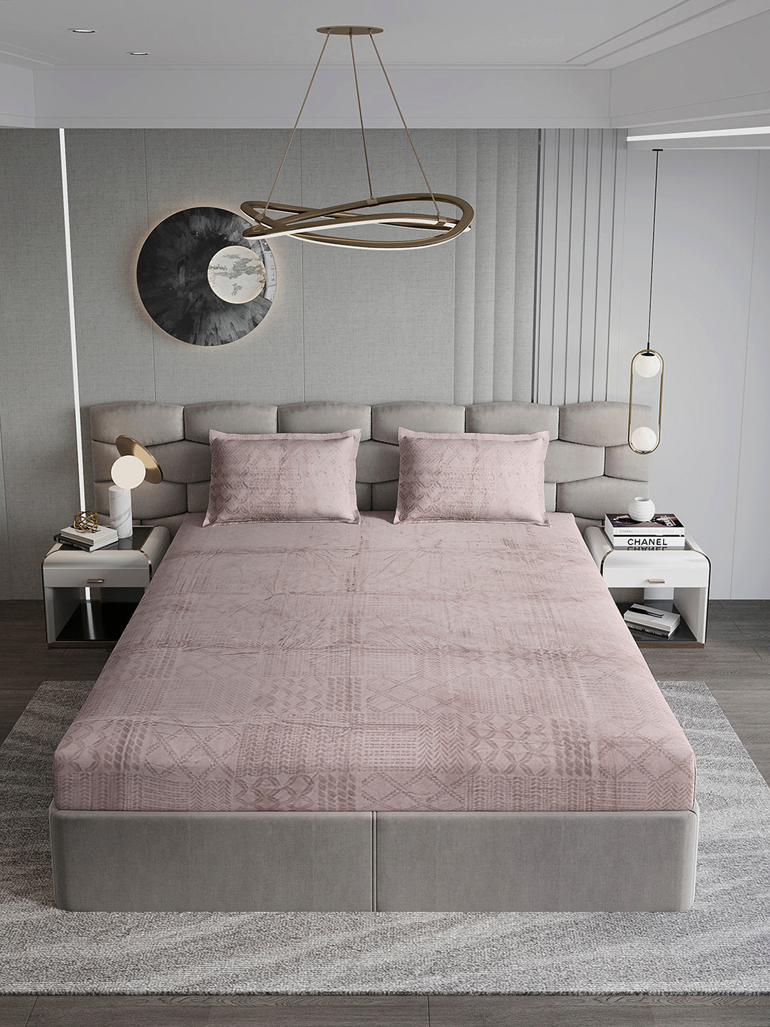 267 GSM Polyester King Bed 1 Bedsheet with 2 Pillow Cover (Master Piece)