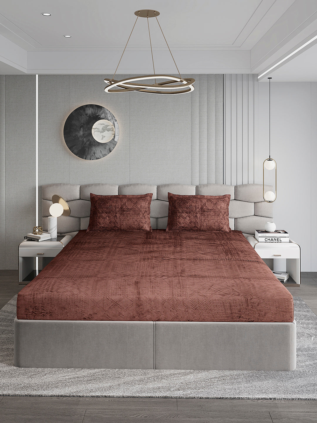 267 GSM 100% Polyester King Bed 1 Bedsheet with 2 Pillow Cover (Master Piece)