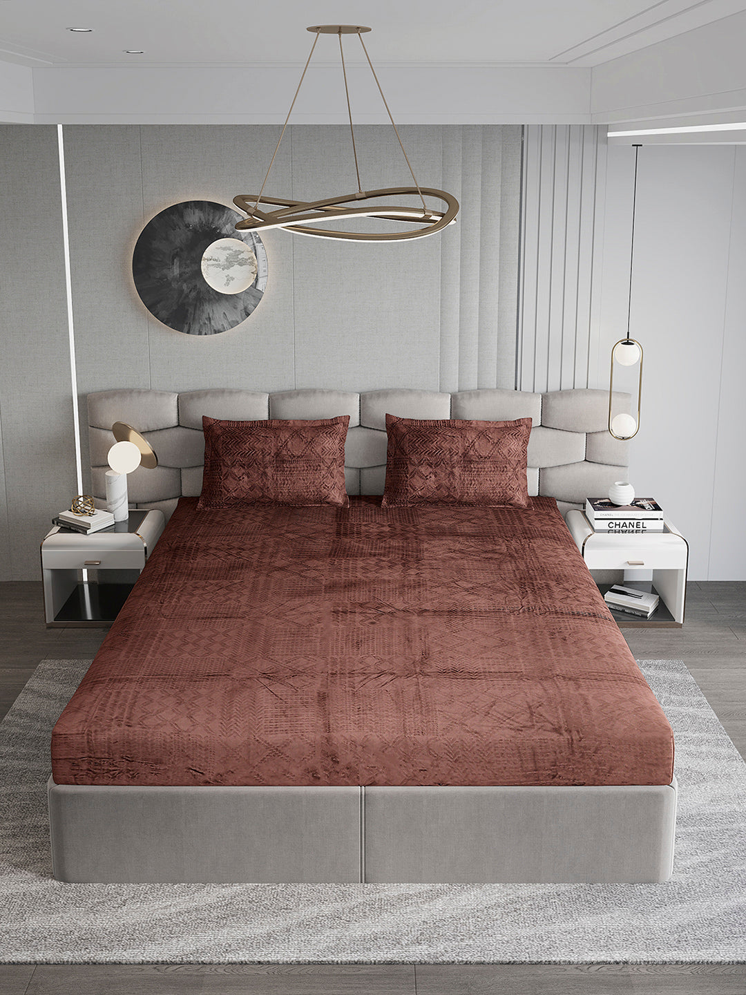 267 GSM 100% Polyester King Bed 1 Bedsheet with 2 Pillow Cover (Master Piece)