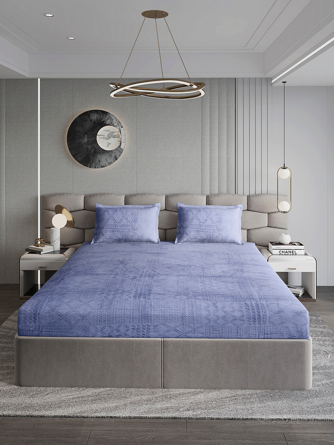 267 GSM 100% Polyester King Bed 1 Bedsheet with 2 Pillow Cover (Master Piece)