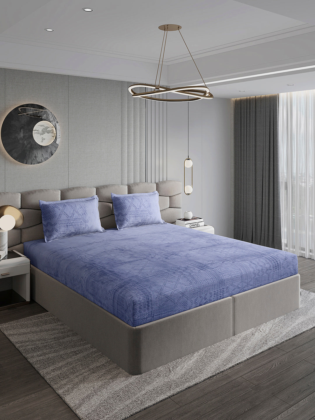 267 GSM 100% Polyester King Bed 1 Bedsheet with 2 Pillow Cover (Master Piece)