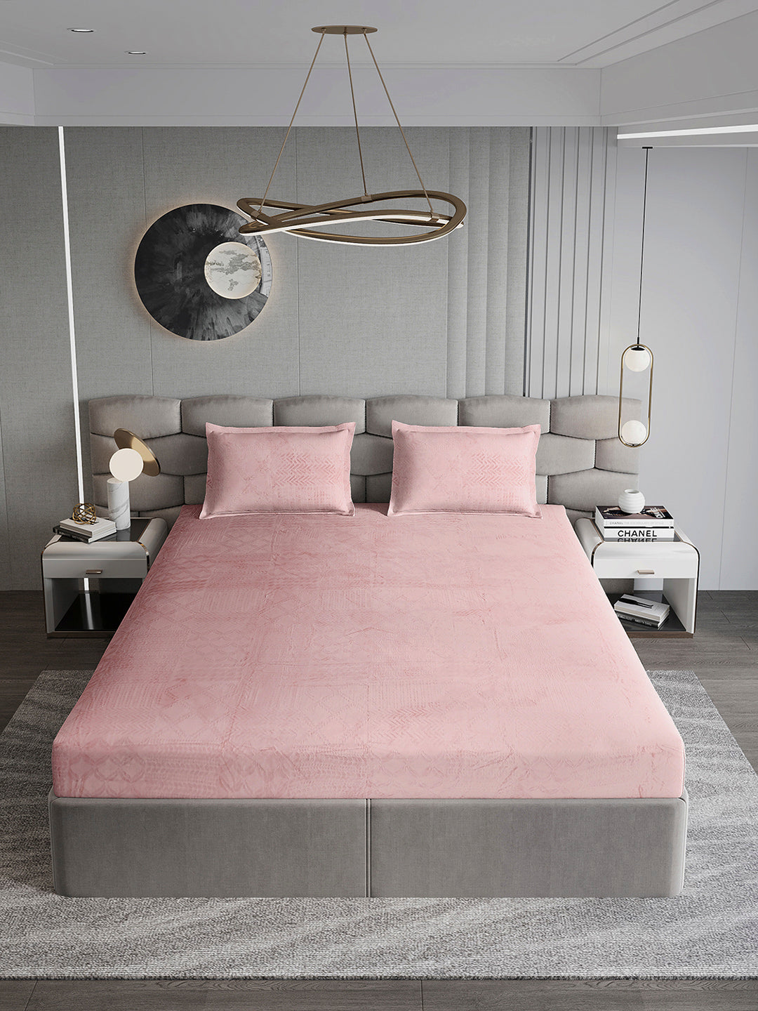 267 GSM 100% Polyester King Bed 1 Bedsheet with 2 Pillow Cover (Master Piece)