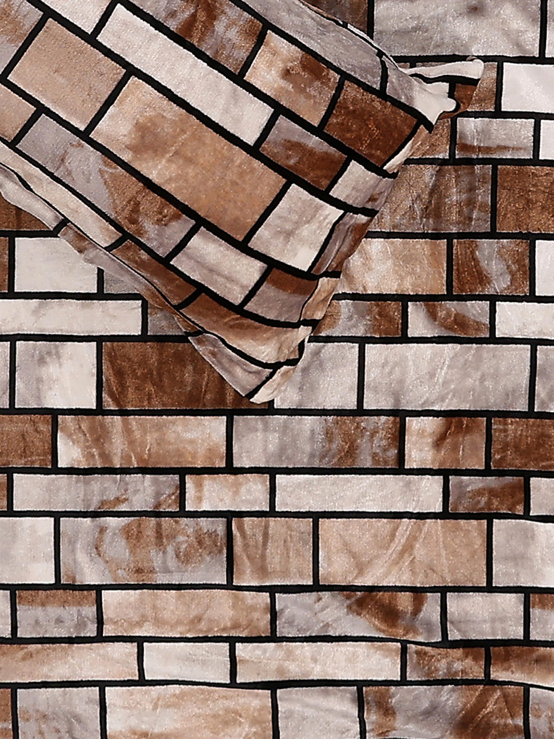 904 GSM 100% Polyester Double Bed 1 Bedsheet, 1 Duvet Cover & 2 Pillow Cover (Meteor 4 Pcs Set)