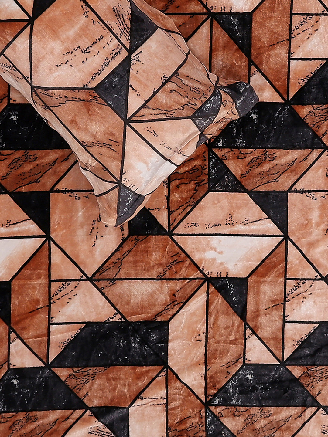 904 GSM 100% Polyester Double Bed 1 Bedsheet, 1 Duvet Cover & 2 Pillow Cover (Meteor 4 Pcs Set)