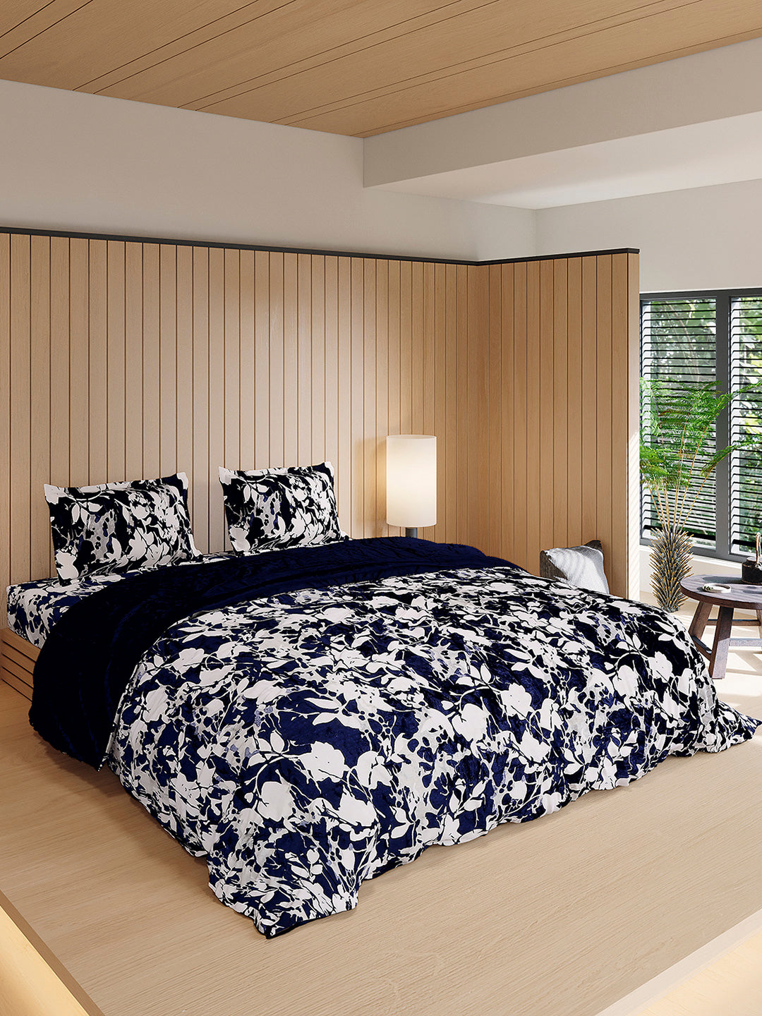 904 GSM 100% Polyester Double Bed 1 Bedsheet, 1 Duvet Cover & 2 Pillow Cover (Meteor 4 Pcs Set)