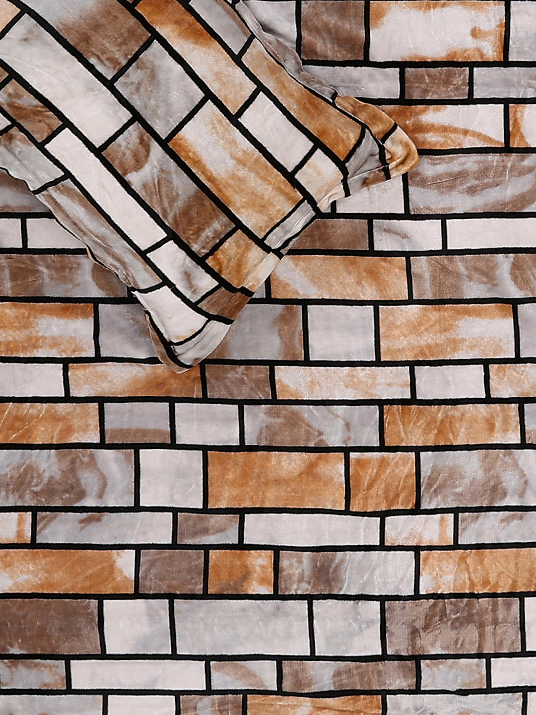 904 GSM 100% Polyester Double Bed 1 Bedsheet, 1 Duvet Cover & 2 Pillow Cover (Meteor 4 Pcs Set)