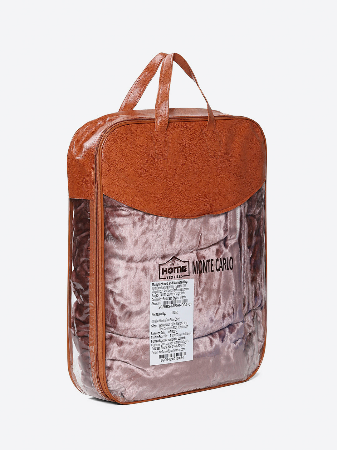 331 GSM 100% Polyester Double Bed 1 Bedsheet with 2 Pillow Cover (Miranda)