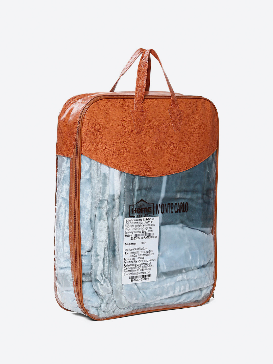 331 GSM 100% Polyester Double Bed 1 Bedsheet with 2 Pillow Cover (Miranda)