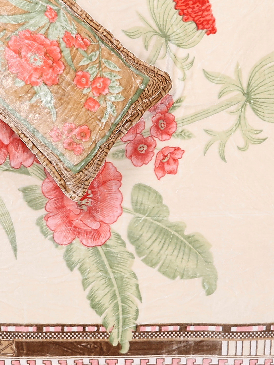 331 GSM 100% Polyester Double Bed 1 Bedsheet with 2 Pillow Cover (Miranda)