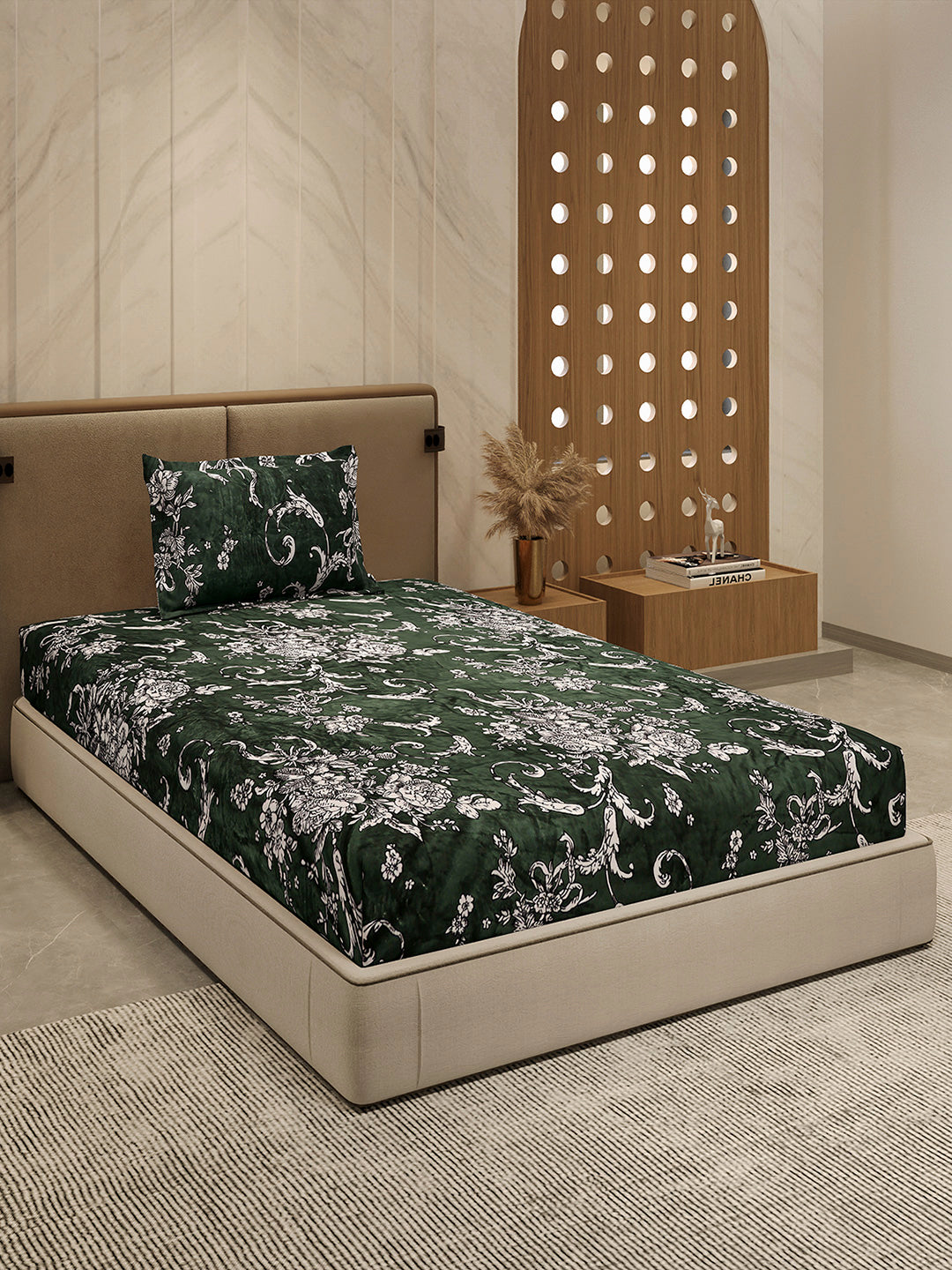 264 GSM 100% Polyester Single Bed 1 Bedsheet with 1 Pillow Cover (Nixie Piece)