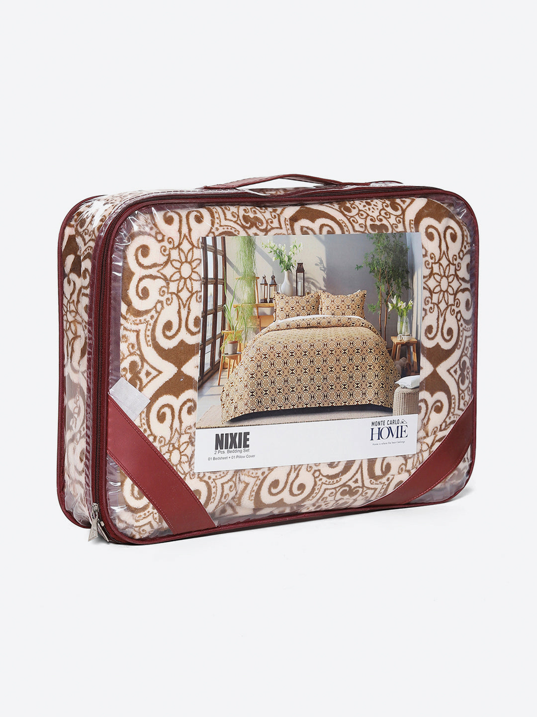 264 GSM 100% Polyester Single Bed 1 Bedsheet with 1 Pillow Cover (Nixie Piece)