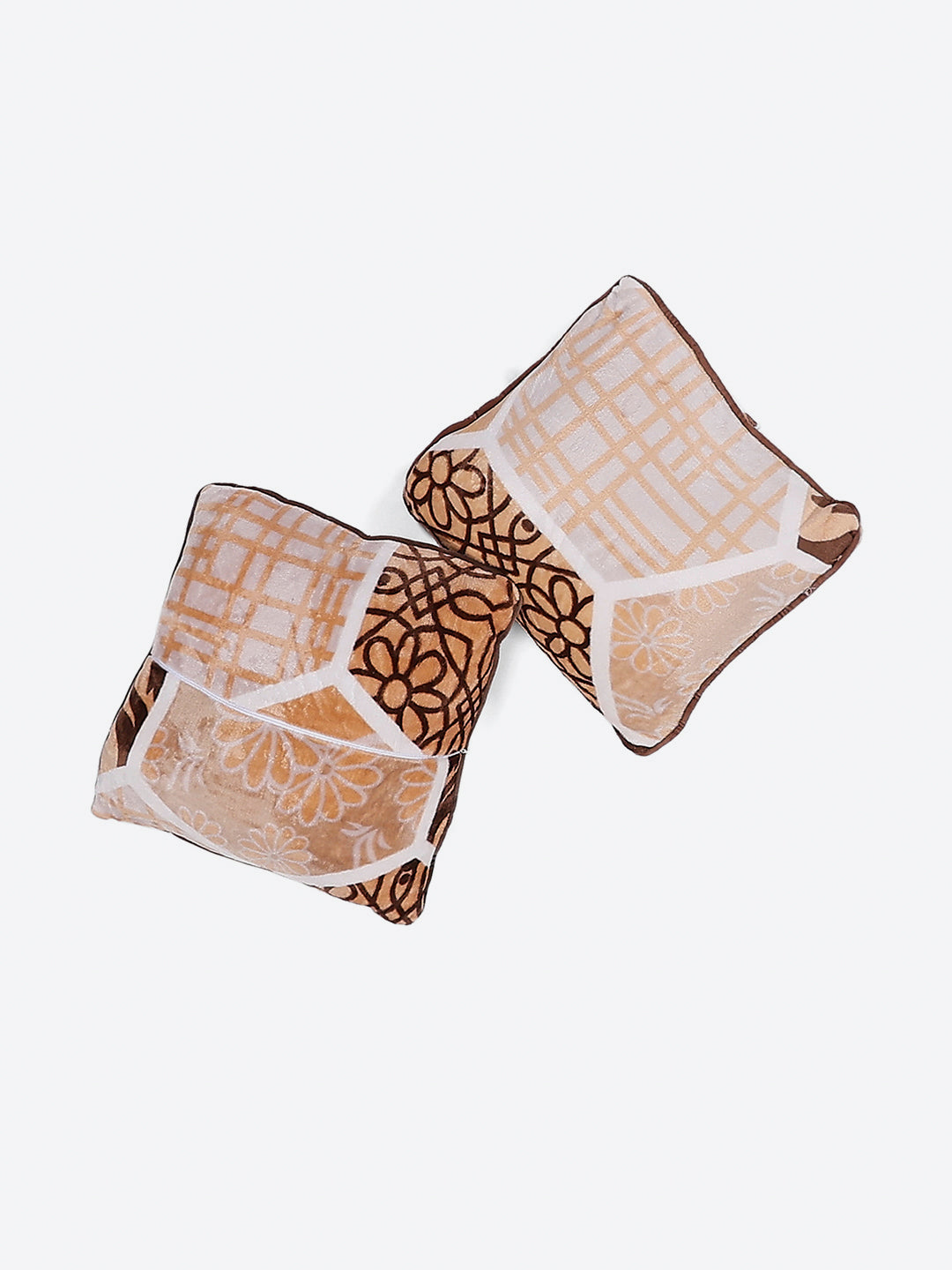 487 GSM 100% Polyester Double Bed 1 Bedsheet, 2 Pillow Cover & 2 Cushion Case (Pristine 4 Pcs Set)