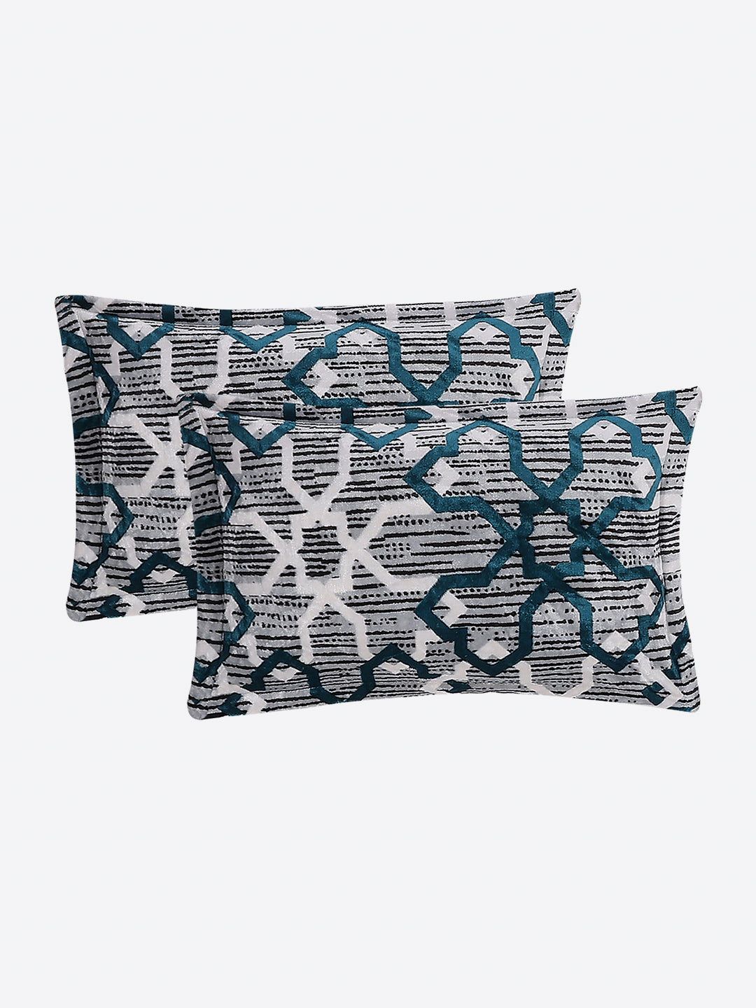 487 GSM 100% Polyester Double Bed 1 Bedsheet, 2 Pillow Cover & 2 Cushion Case (Pristine 4 Pcs Set)