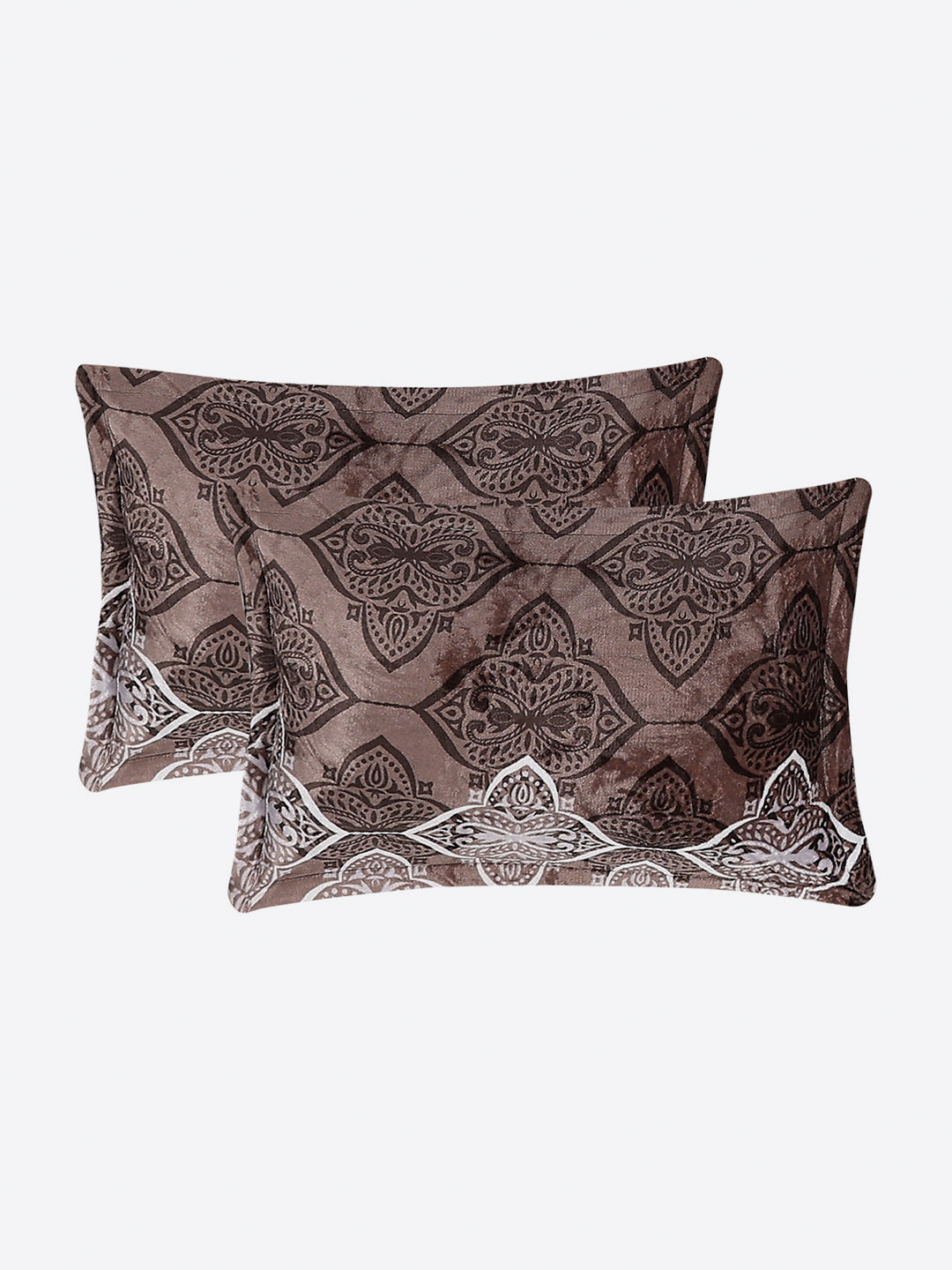 487 GSM 100% Polyester Double Bed 1 Bedsheet, 2 Pillow Cover & 2 Cushion Case (Pristine 4 Pcs Set)