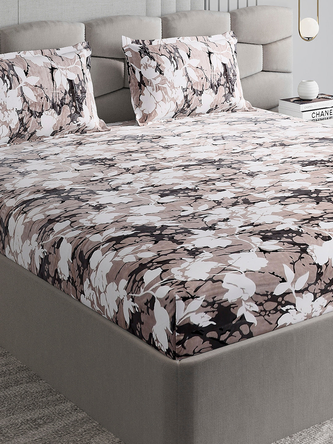 371 GSM Polyester King Bed 1 Bedsheet with 2 Pillow Cover (Rubina King)