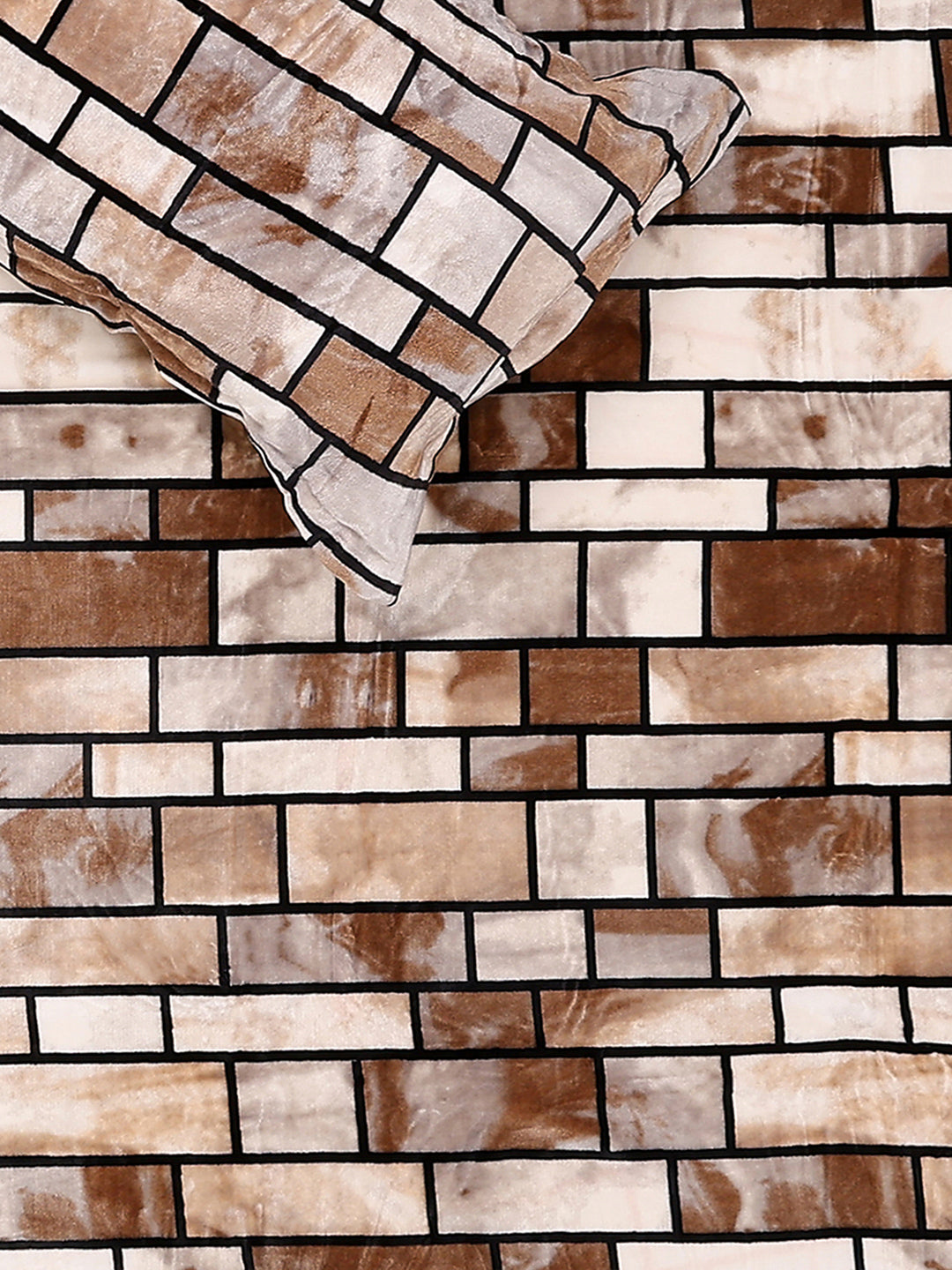 371 GSM 100% Polyester King Bed 1 Bedsheet with 2 Pillow Cover (Rubina King)