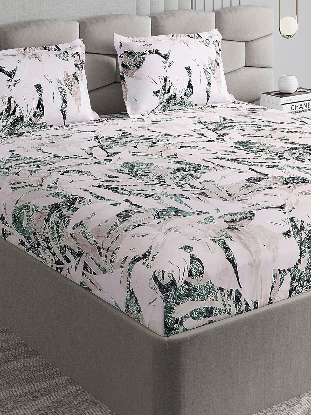 371 GSM Polyester King Bed 1 Bedsheet with 2 Pillow Cover (Rubina King)