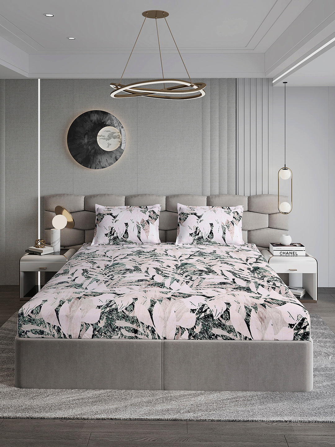 371 GSM Polyester King Bed 1 Bedsheet with 2 Pillow Cover (Rubina King)