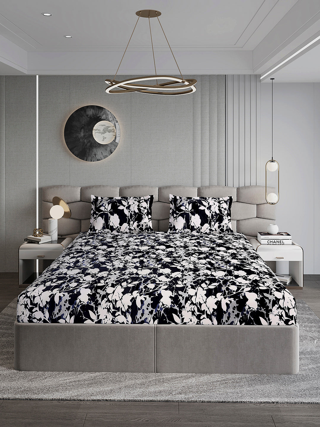 371 GSM Polyester King Bed 1 Bedsheet with 2 Pillow Cover (Rubina King)