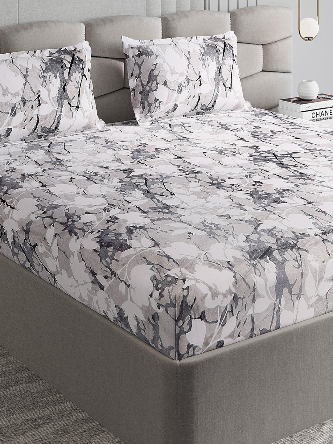 404 GSM Polyester Double Bed 1 Bedsheet with 2 Pillow Cover (Ruby Gold)