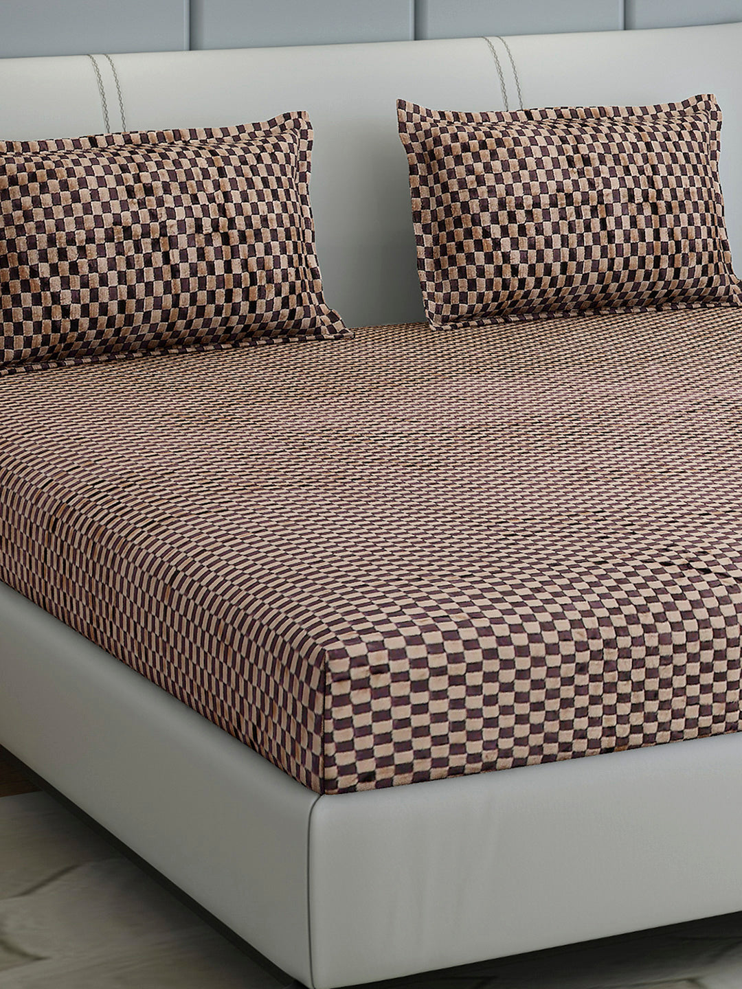 393 GSM 100% Polyester King Bed 1 Bedsheet with 2 Pillow Cover (Seven Seas)