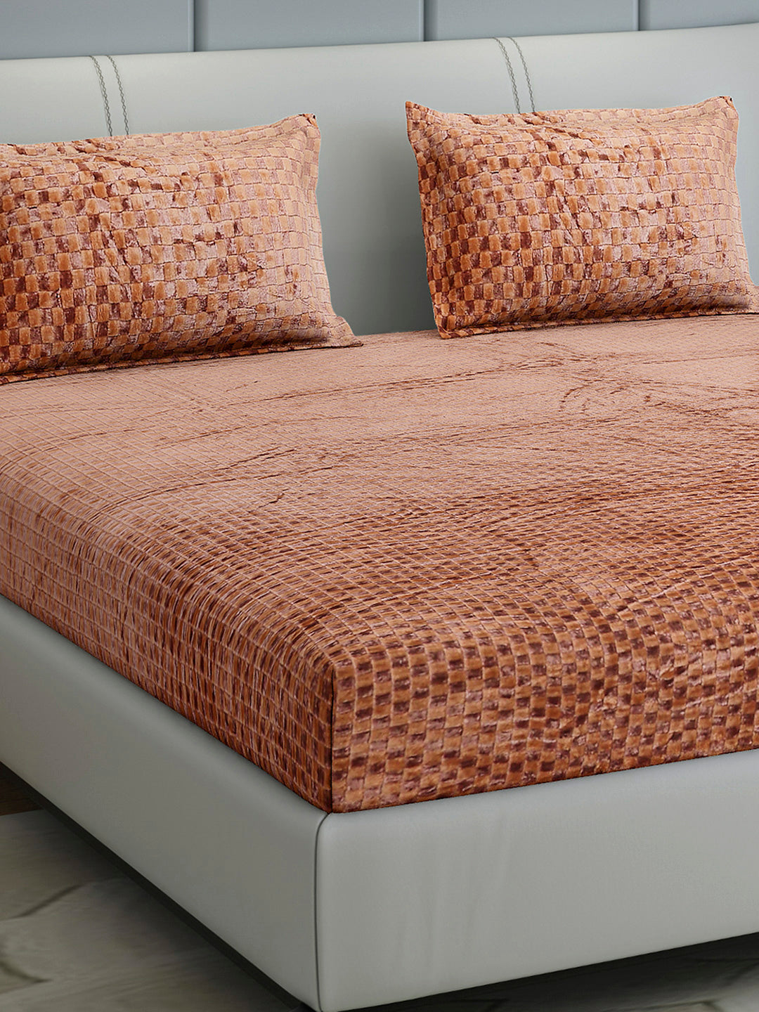 393 GSM 100% Polyester King Bed 1 Bedsheet with 2 Pillow Cover (Seven Seas)