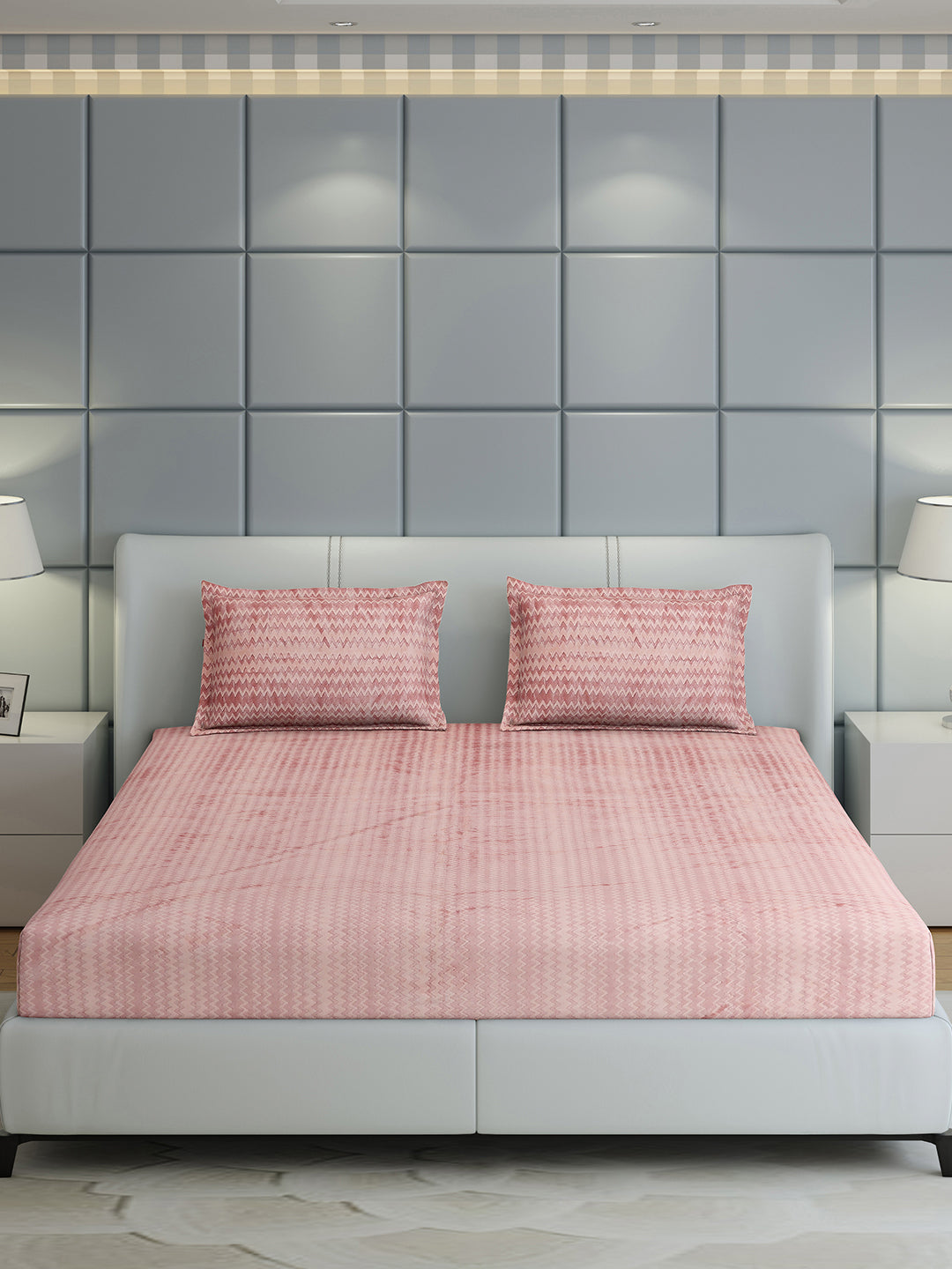 393 GSM Polyester King Bed 1 Bedsheet with 2 Pillow Cover (Spherix)