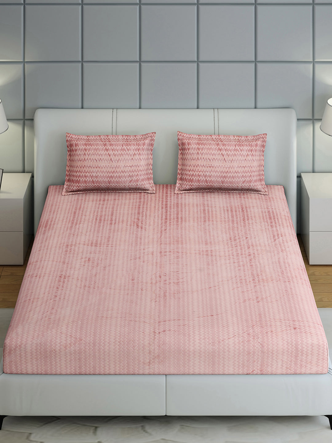 393 GSM Polyester King Bed 1 Bedsheet with 2 Pillow Cover (Spherix)