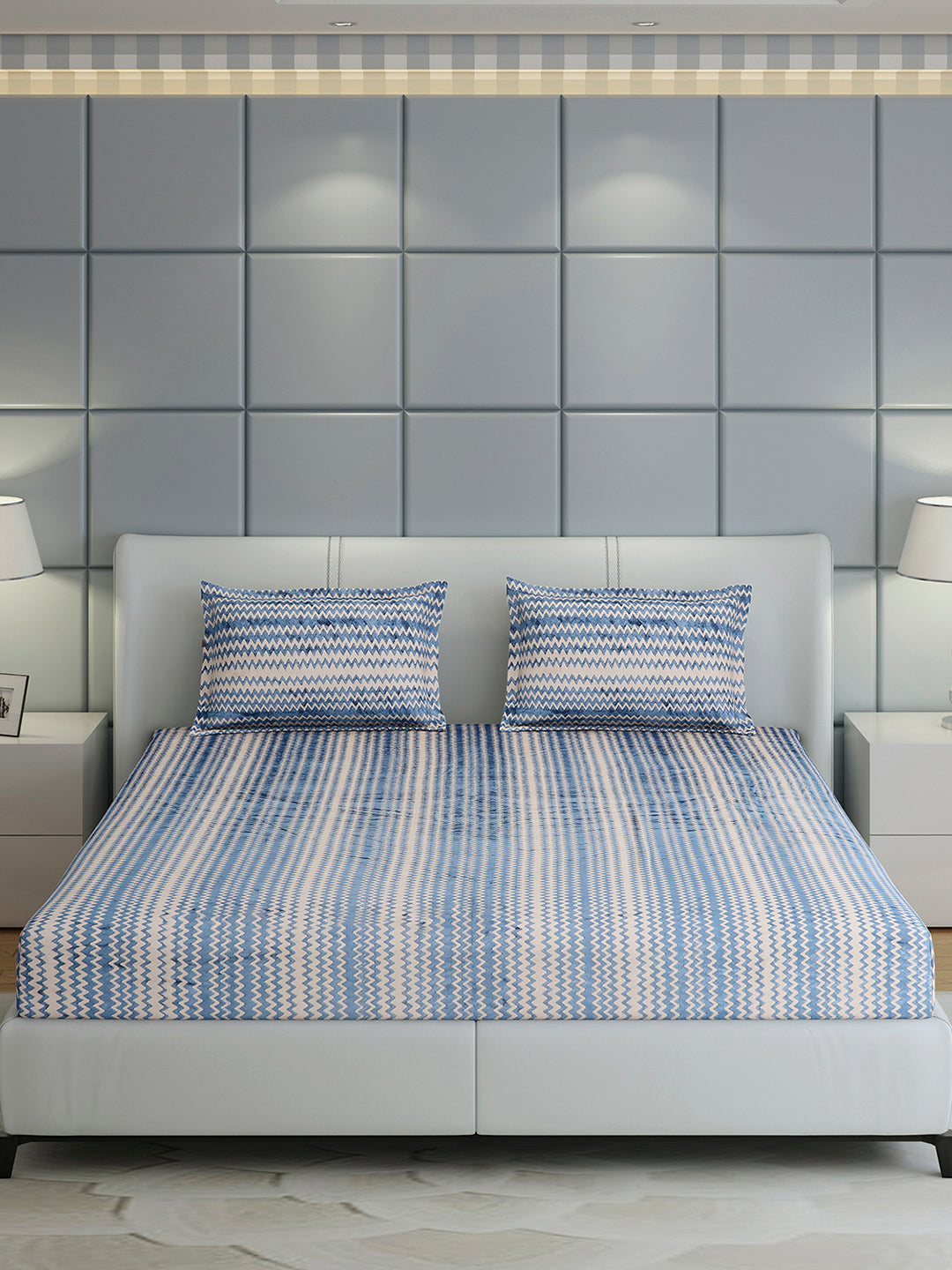 393 GSM Polyester King Bed 1 Bedsheet with 2 Pillow Cover (Spherix)