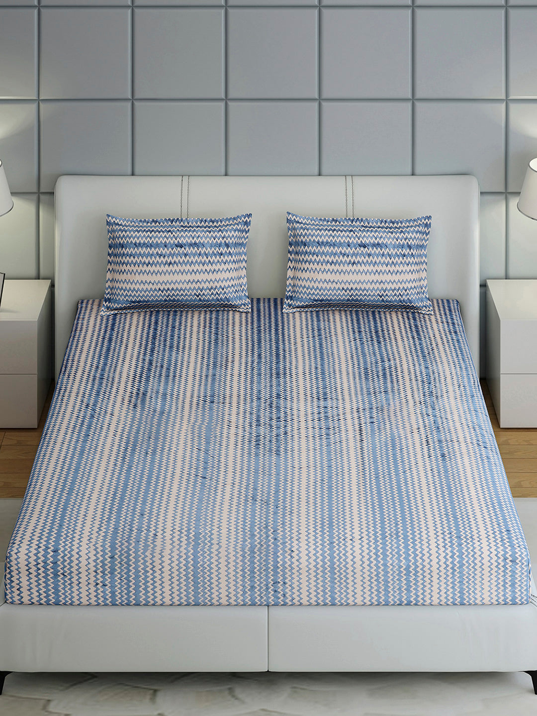 393 GSM Polyester King Bed 1 Bedsheet with 2 Pillow Cover (Spherix)
