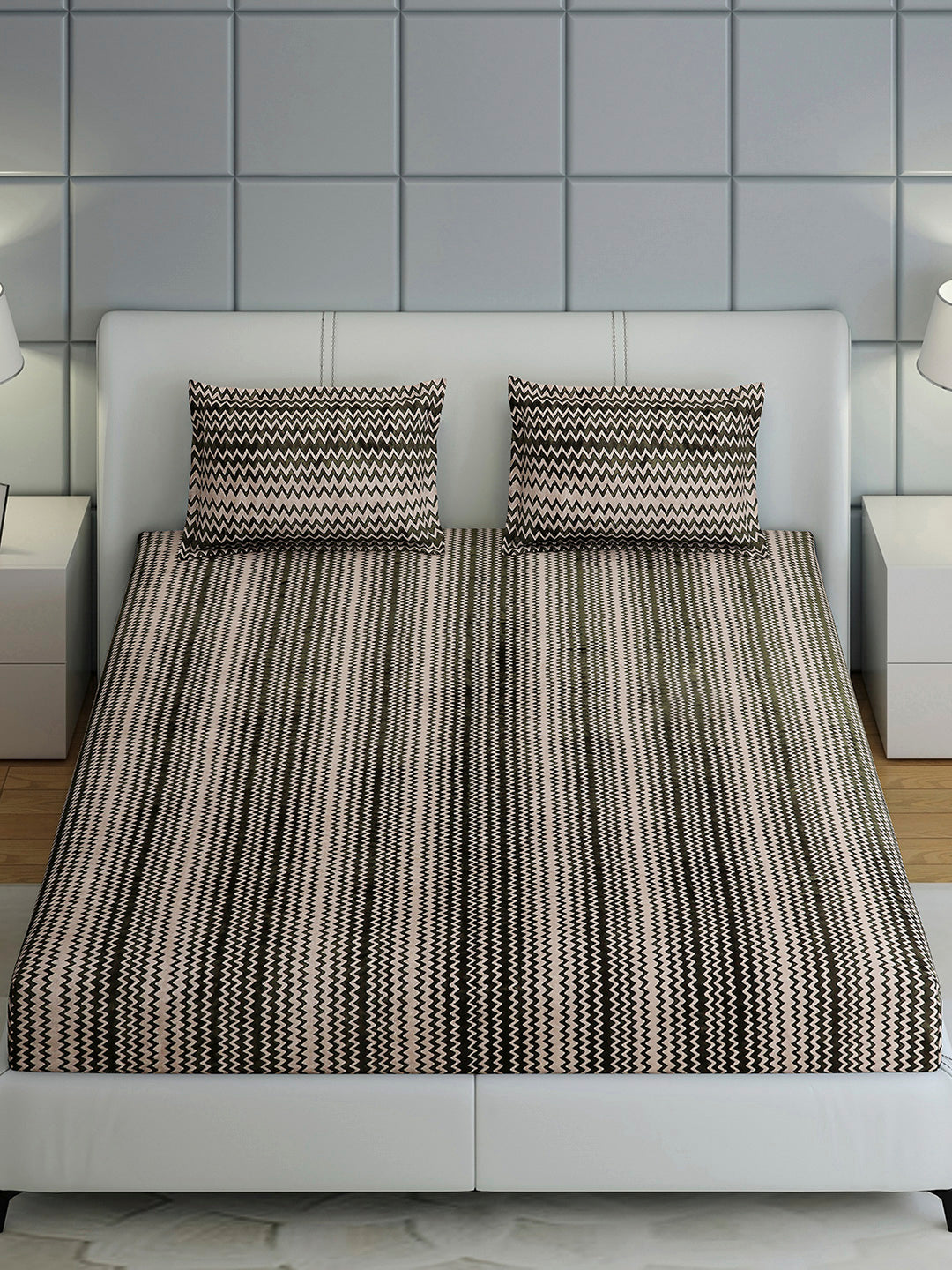 393 GSM Polyester King Bed 1 Bedsheet with 2 Pillow Cover (Spherix)