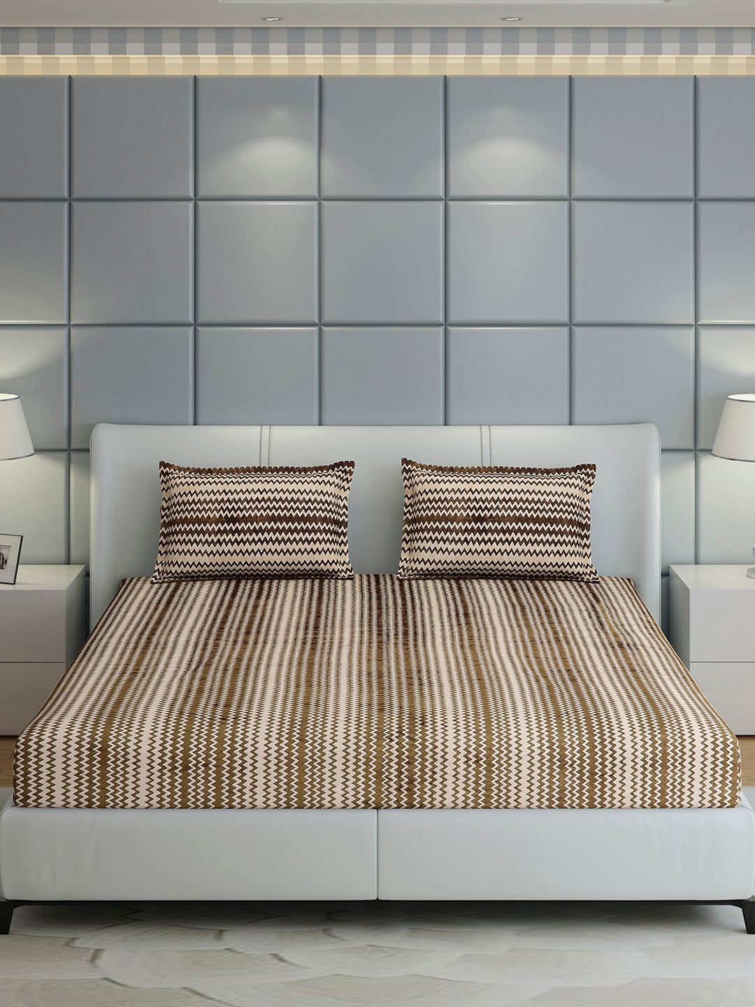 393 GSM Polyester King Bed 1 Bedsheet with 2 Pillow Covers (Spherix)