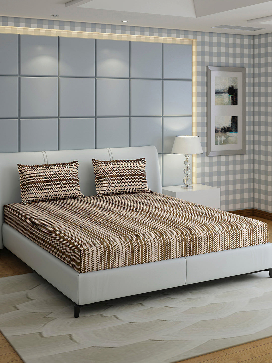 393 GSM Polyester King Bed 1 Bedsheet with 2 Pillow Covers (Spherix)