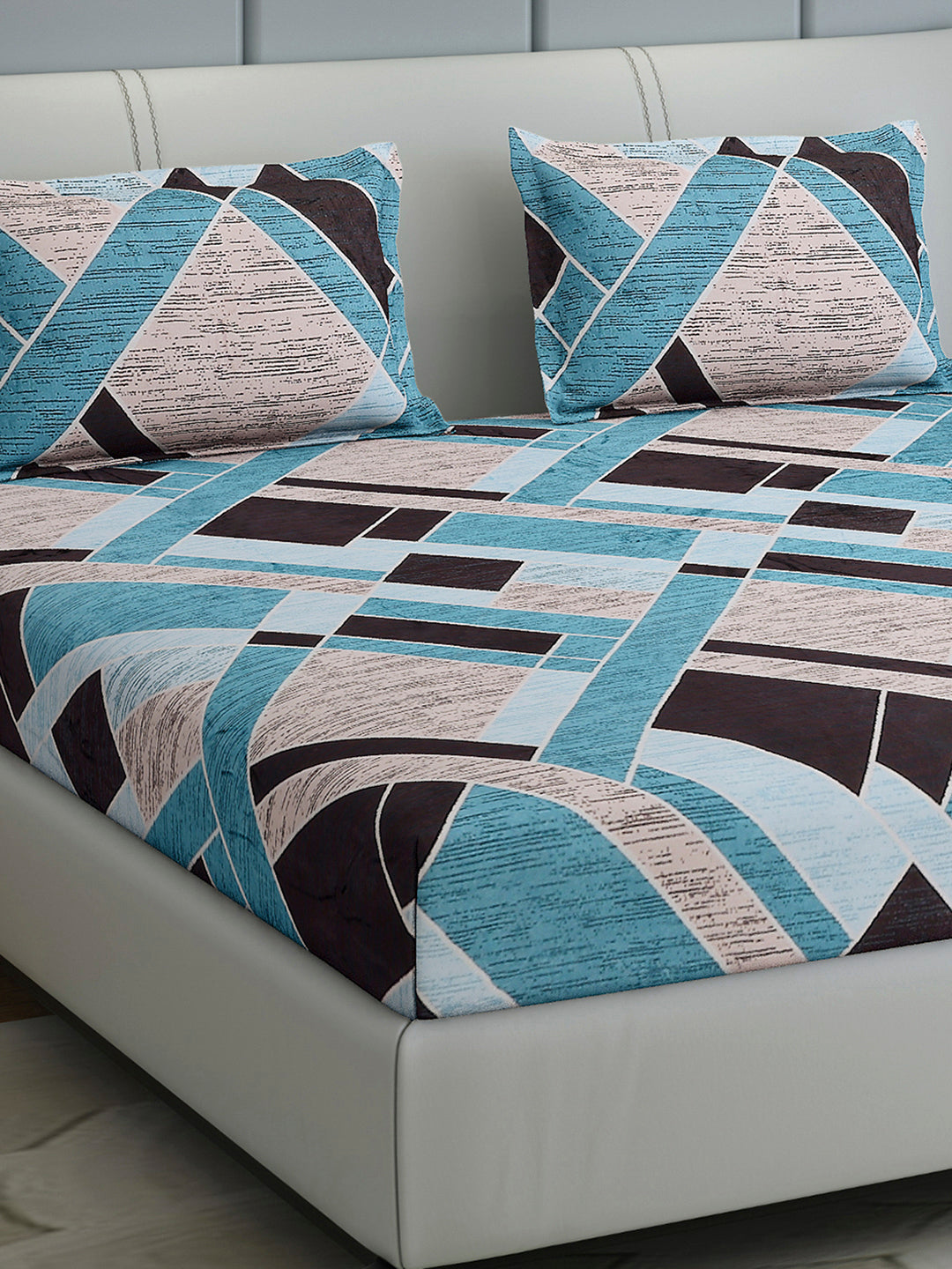 247 GSM 100% Polyester King Bed 1 Bedsheet with 2 Pillow Cover (Teresa)