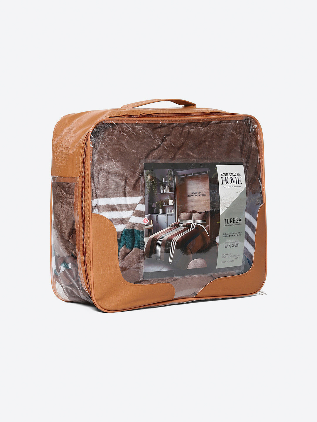 247 GSM 100% Polyester King Bed 1 Bedsheet with 2 Pillow Cover (Teresa)