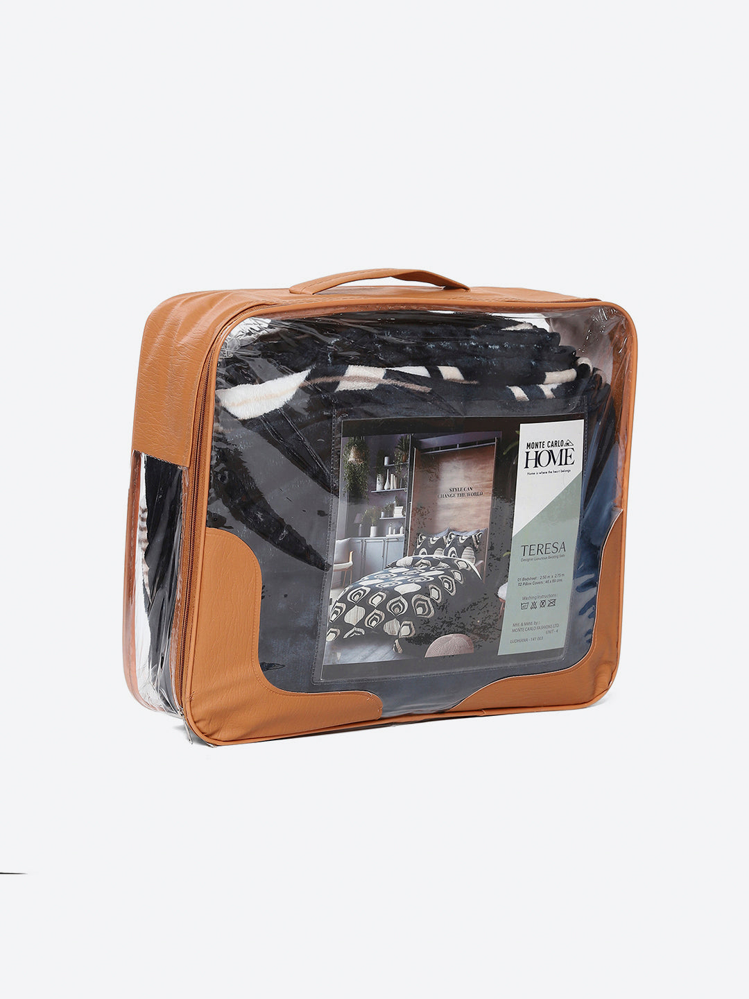 247 GSM 100% Polyester King Bed 1 Bedsheet with 2 Pillow Cover (Teresa)