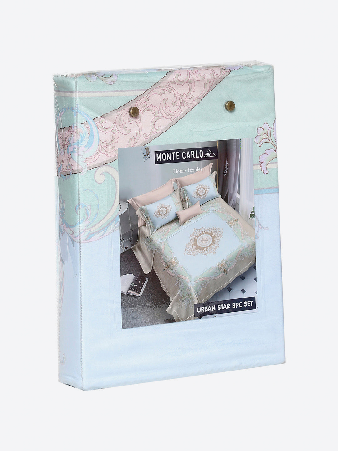 252 GSM 100% Polyester King Bed 1 Bedsheet with 2 Pillow Cover (Urban)