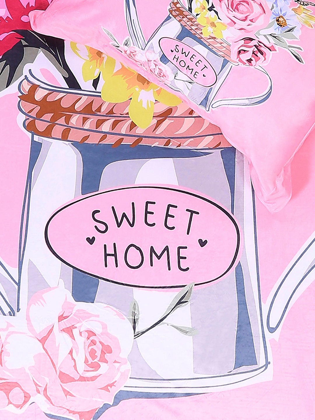 252 GSM 100% Polyester King Bed 1 Bedsheet with 2 Pillow Cover (Urban)