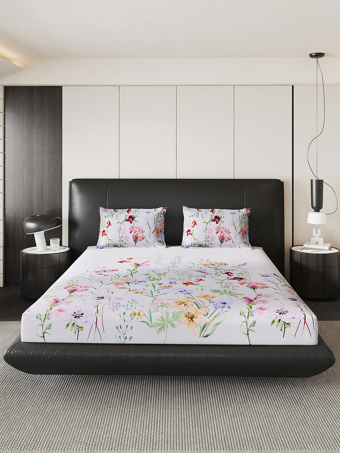 252 GSM 100% Polyester King Bed 1 Bedsheet with 2 Pillow Cover (Urban)