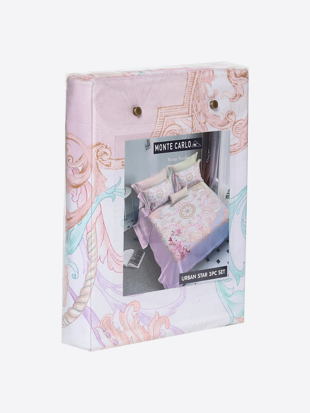 252 GSM 100% Polyester King Bed 1 Bedsheet with 2 Pillow Cover (Urban)