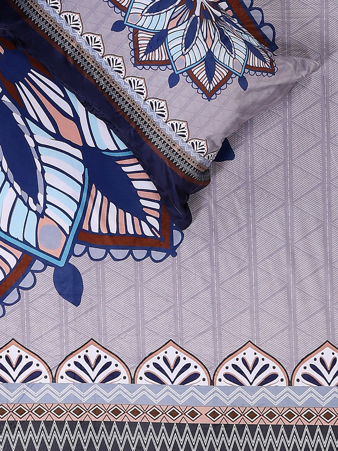 252 GSM 100% Polyester King Bed 1 Bedsheet with 2 Pillow Cover (Urban)