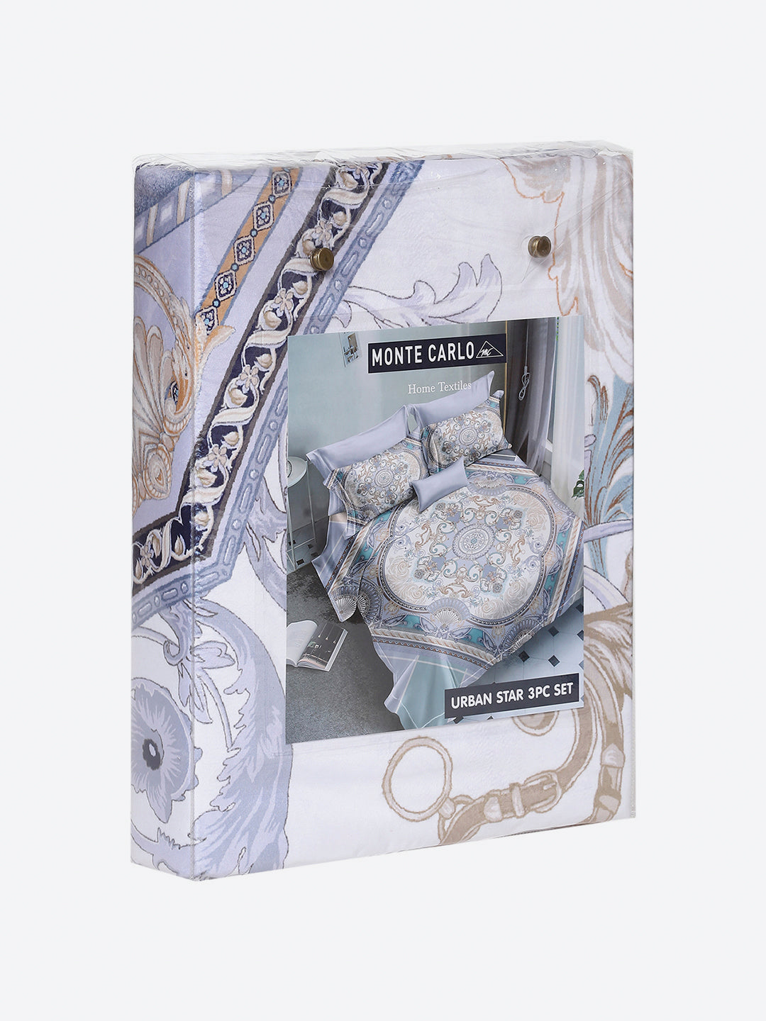 252 GSM 100% Polyester King Bed 1 Bedsheet with 2 Pillow Cover (Urban)