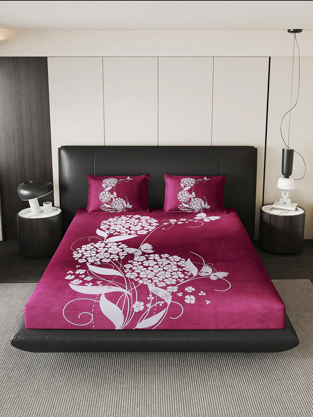 252 GSM 100% Polyester King Bed 1 Bedsheet with 2 Pillow Cover (Urban)