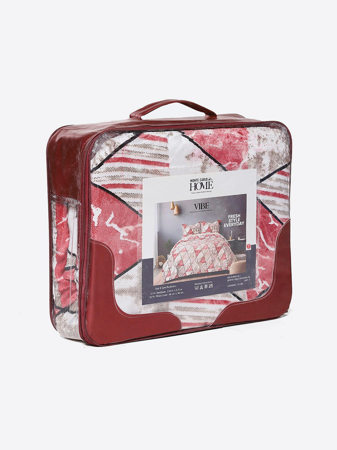 247 GSM 100% Polyester King Bed 1 Bedsheet with 2 Pillow Cover (Vibe)